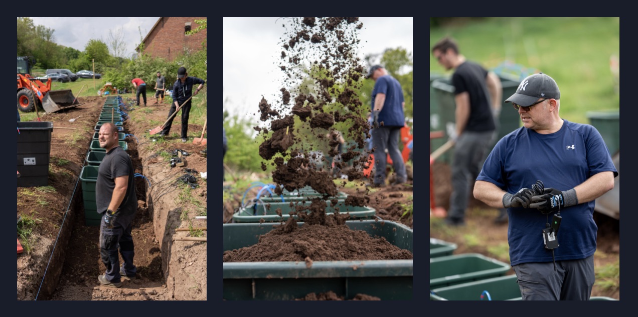 Ralf und Dirk beim Verbuddeln der Lysimeter im Jahr 2022